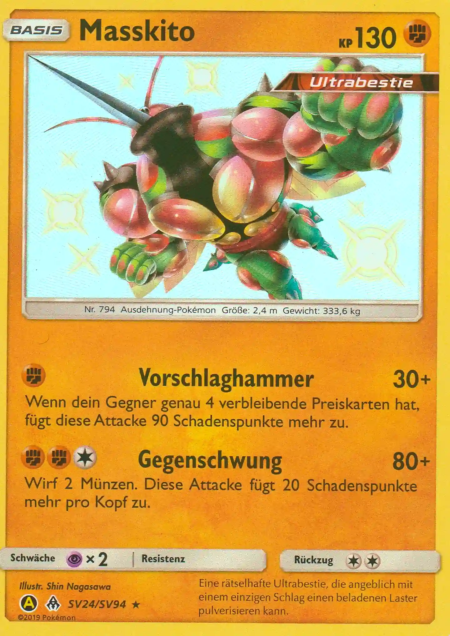 Pokemon Karte Masskito Aus Verborgenes Schicksal Hif Sv