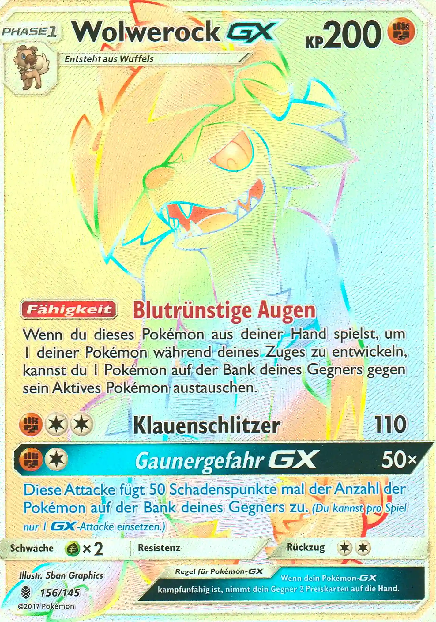 Pokemon Einzelkarte aus der Sonne und Mond Ära