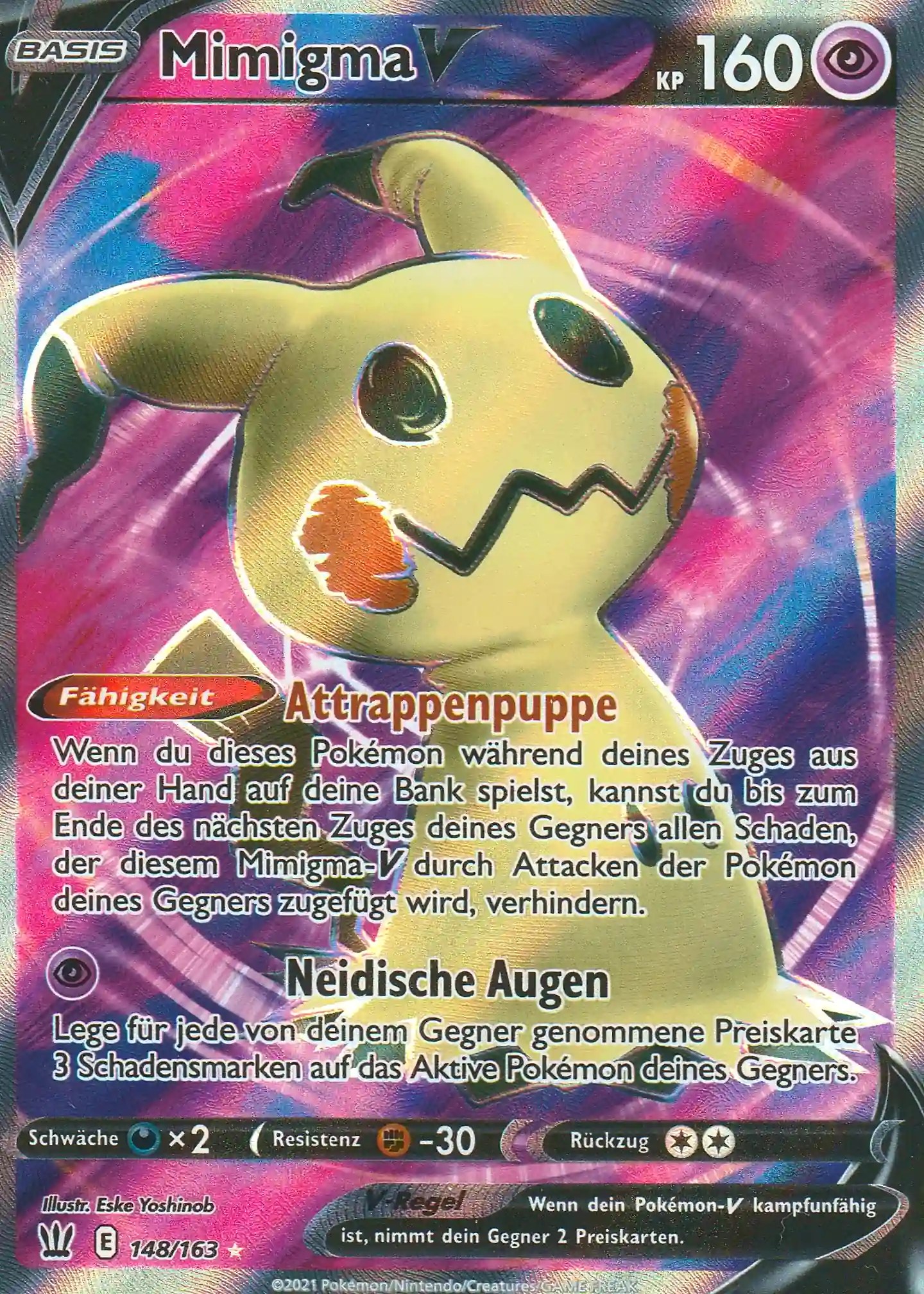 Pokemon Karte Mimigma V aus Kampfstile BST 148