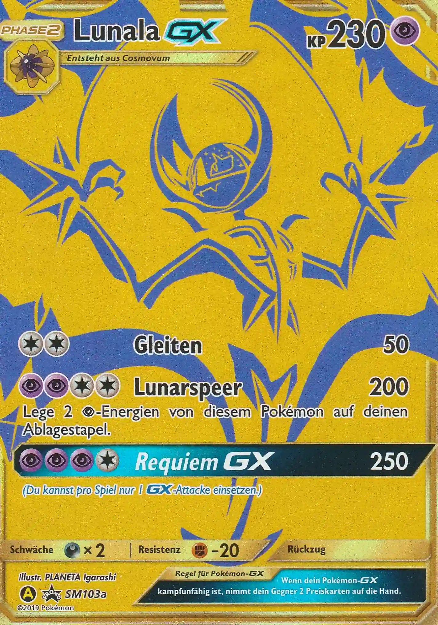 Lunala GX (SM103a) – Promo Gold Karte aus Sonne und Mond