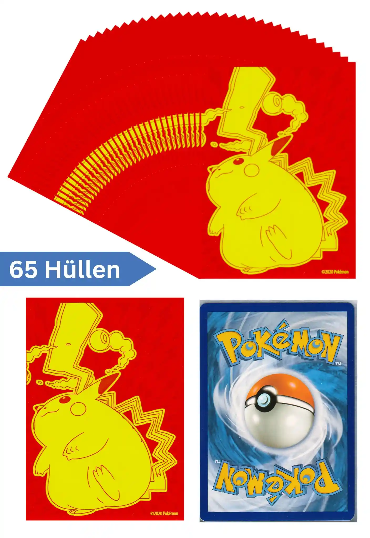 Pokemon Karten Schutzhüllen 65 Stück (Top Trainer Box Farbenschock)