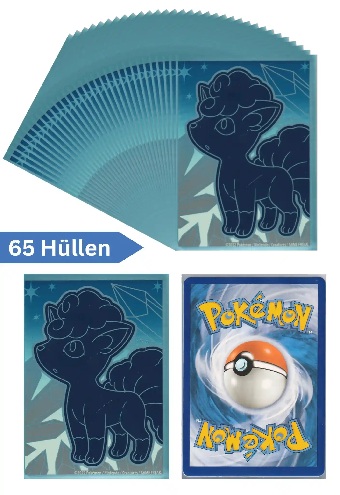 Pokemon Karten Schutzhüllen 65 Stück (Top Trainer Box Silberne Sturmwinde)