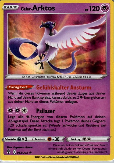 Galar-Arktos (EVS 063) – Pokemon Holo Karte aus Drachenwandel Deutsch