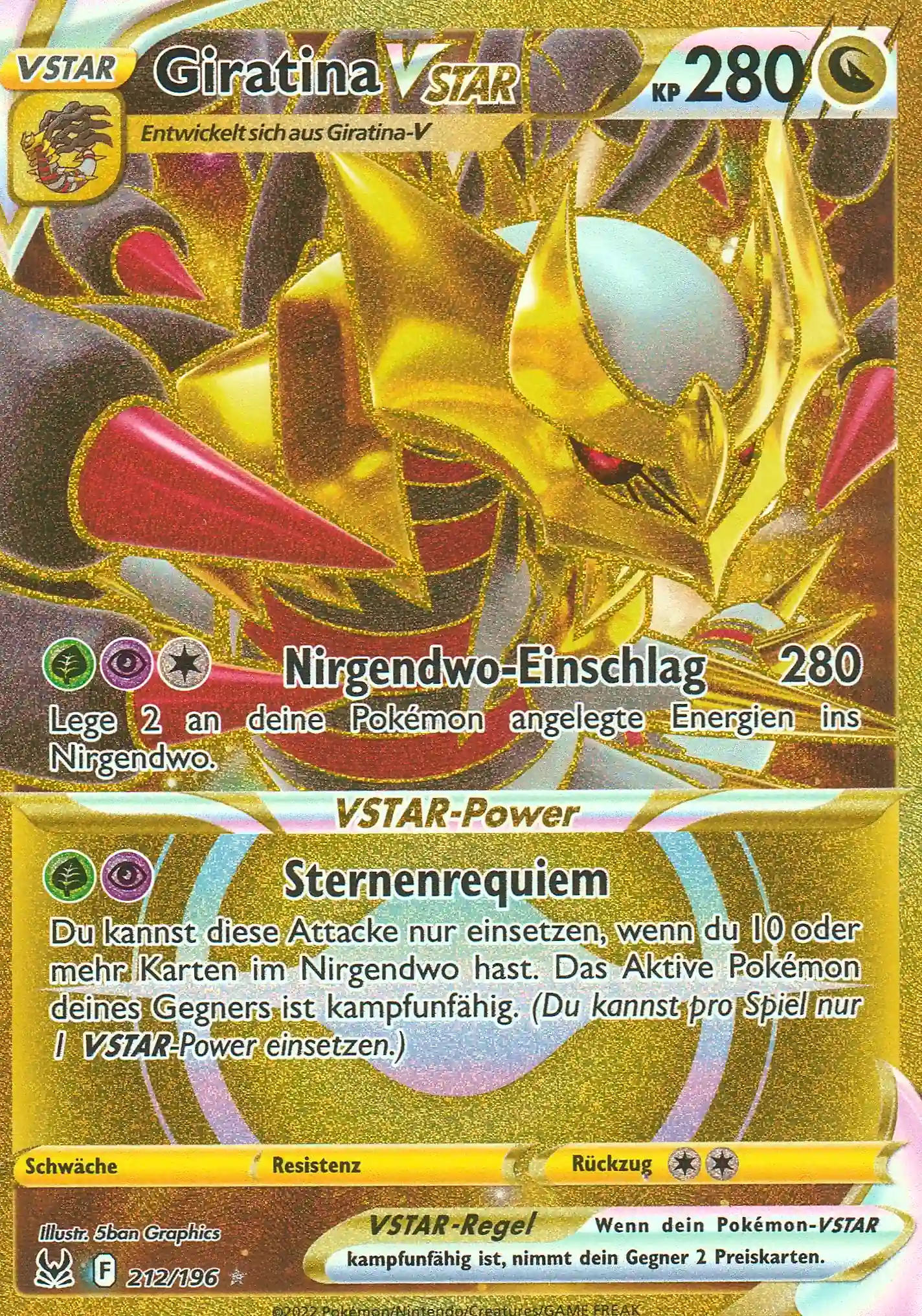 Giratina VSTAR (LOR 212) – Gold Karte aus Verlorener Ursprung Deutsch