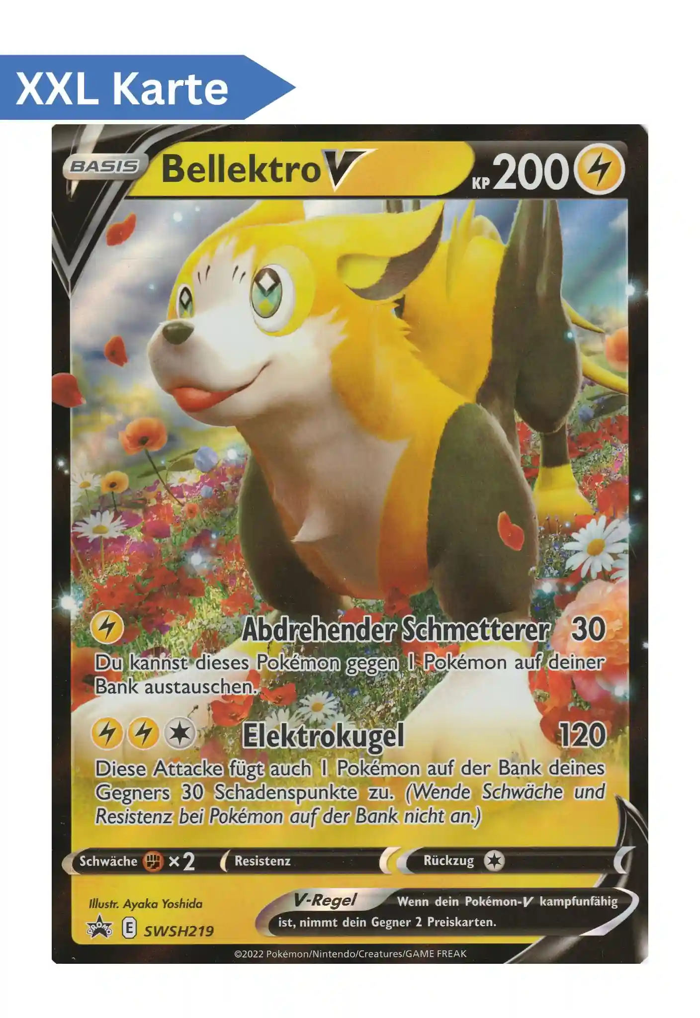 Bellektro V (SWSH219) – XXL Pokemon Promo Karte in Deutsch