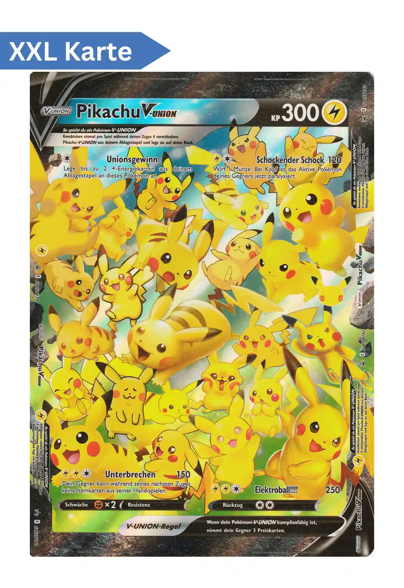 Pikachu V-Union (SWSH139) – XXL Pokemon Promo Karte in Deutsch