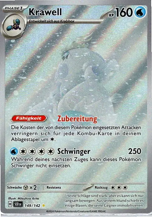 Krawell (SCR 149) – Pokémon Illustration Karte aus Stellarkrone in Deutsch