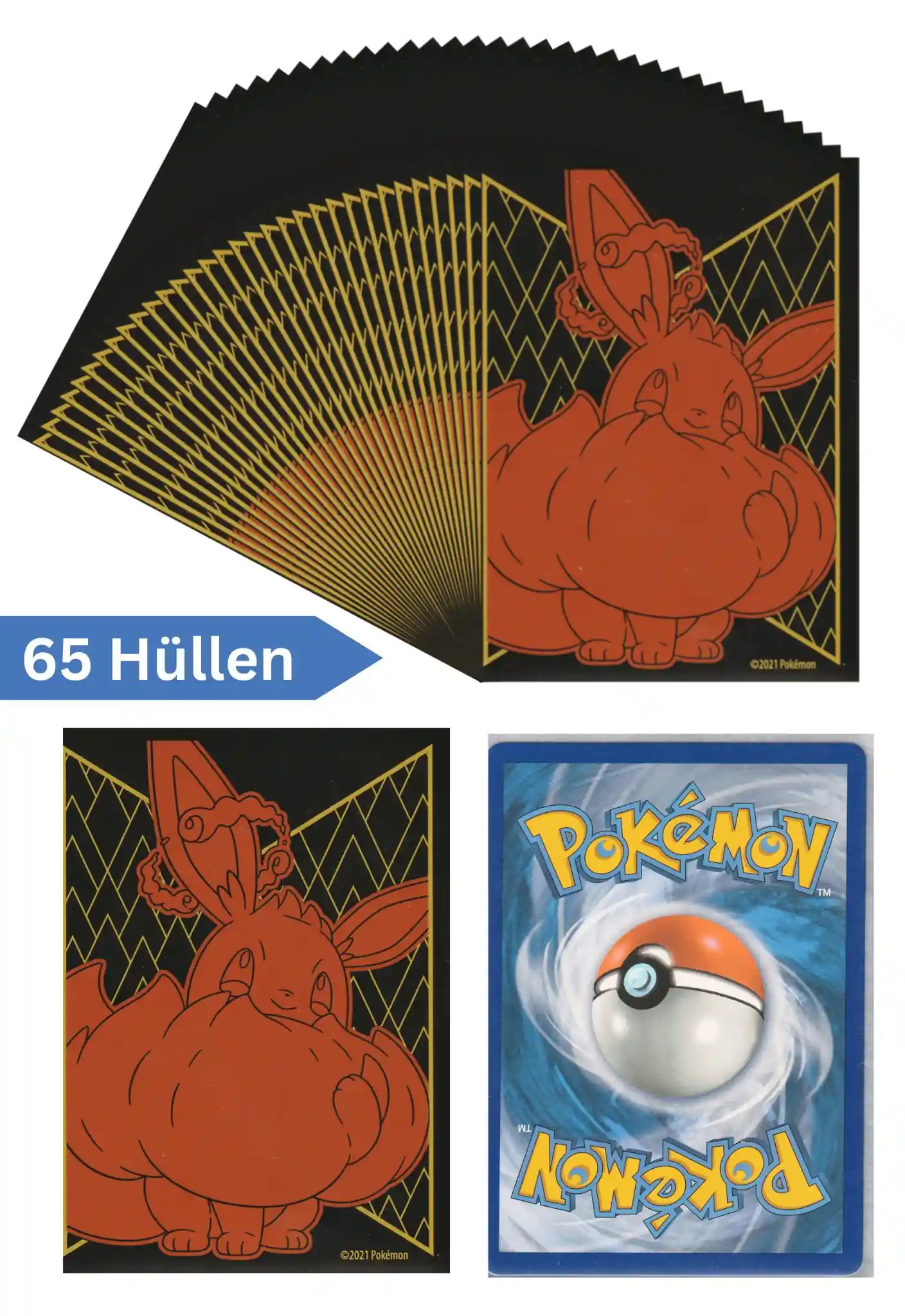 Pokemon Karten Schutzhüllen 65 Stück (Top Trainer Box Glänzendes Schicksal)