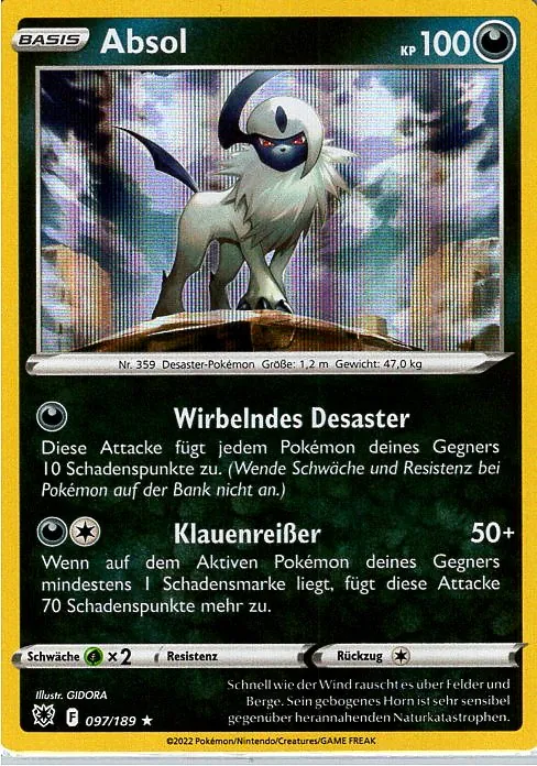 Absol (ASR 097) – Pokemon Holo Karte aus Astralglanz Deutsch