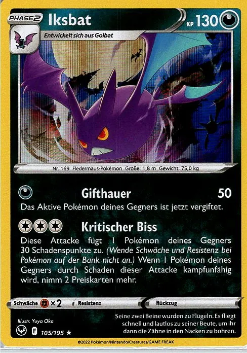 Iksbat (SIT 105) – Pokemon Holo Karte aus Silberne Sturmwinde Deutsch