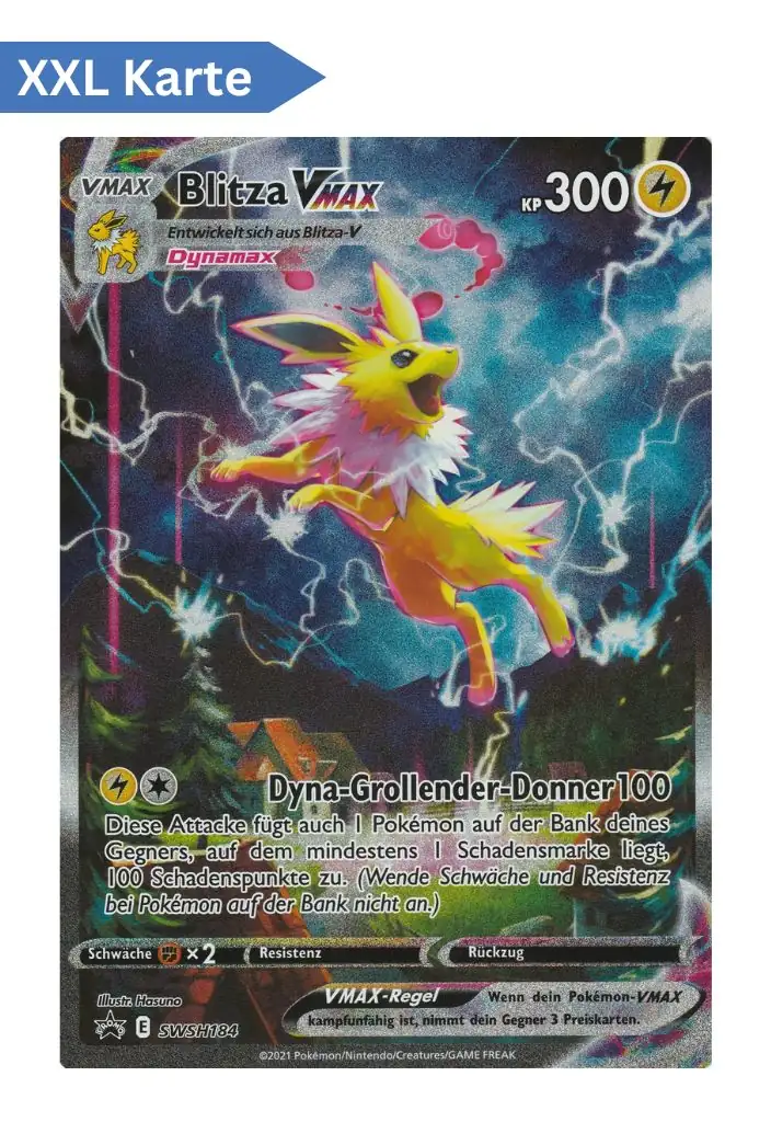 Blitza VMAX (SWSH 184 XXL) – XXL Pokémon Jumbo Karte in Deutsch