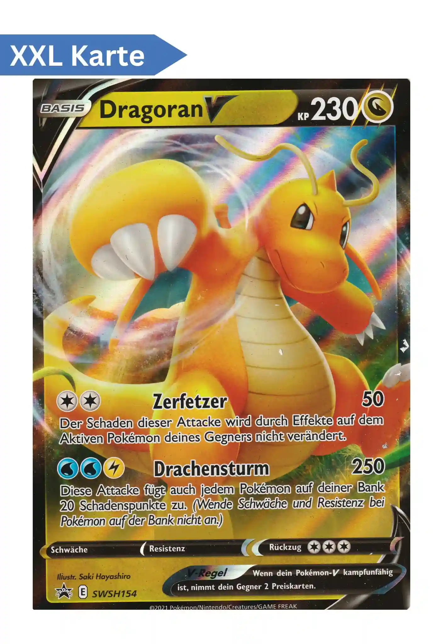Dragoran V (SWSH154) – XXL Pokemon Promo Karte in Deutsch