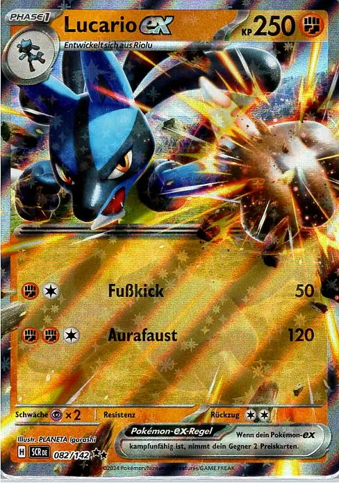 Lucario EX (SCR 082) – Pokémon Karte aus Stellarkrone in Deutsch