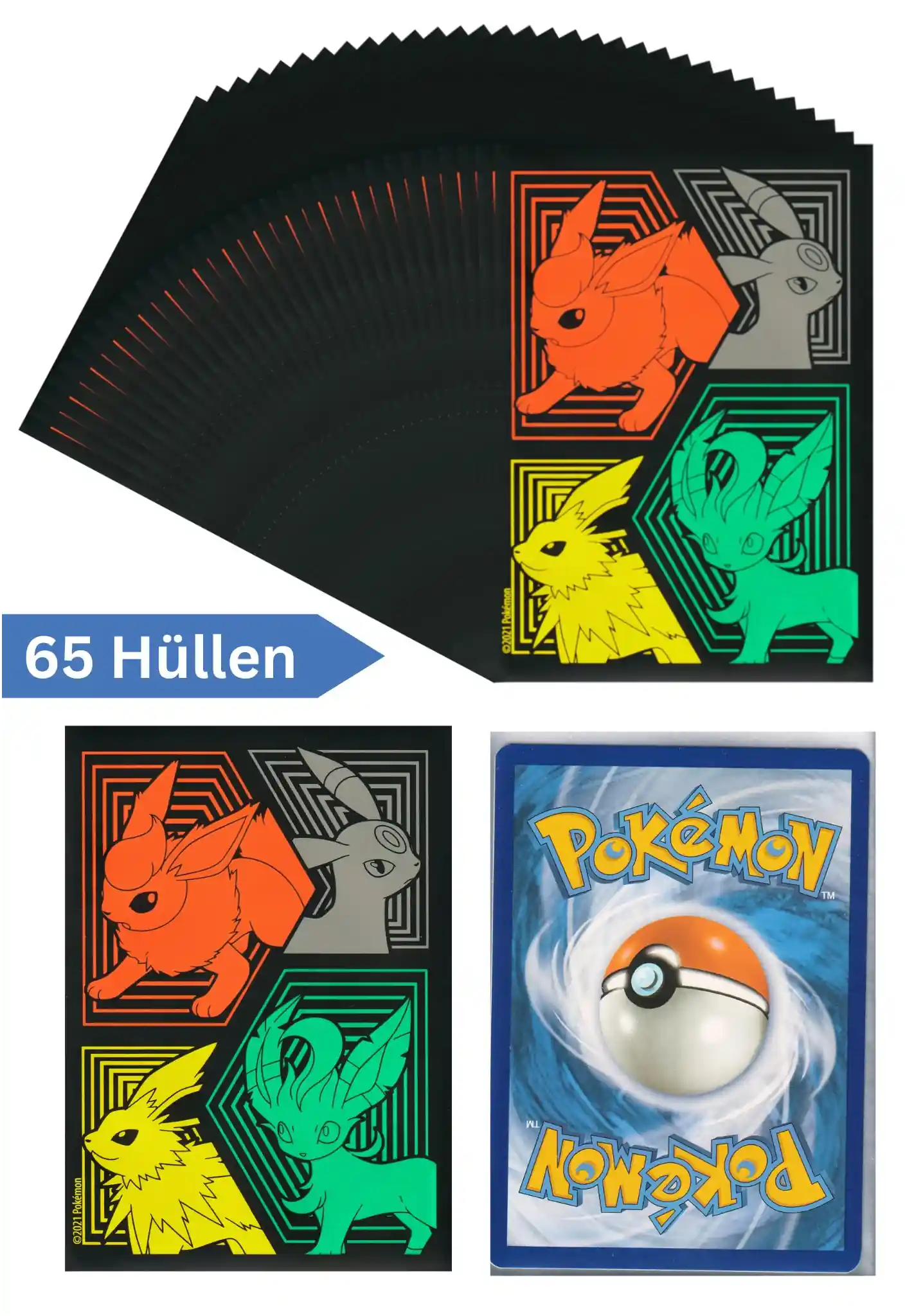 Pokemon Karten Schutzhüllen 65 Stück (Top Trainer Box Drachenwandel LUJF)
