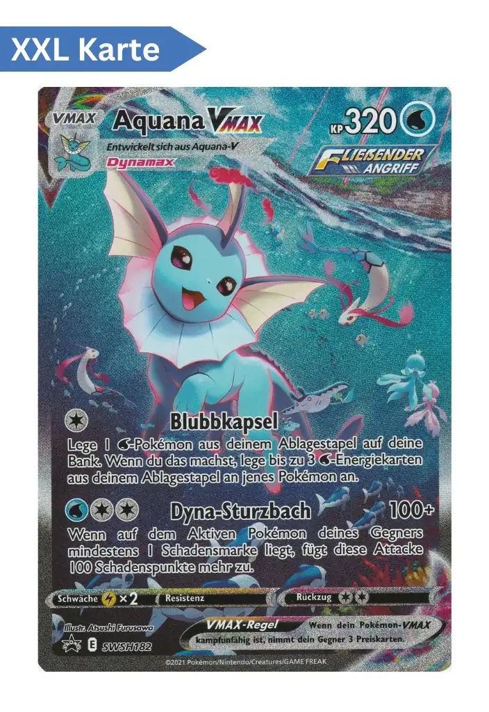 Aquana VMAX (SWSH 182 XXL) – XXL Pokémon Jumbo Karte in Deutsch