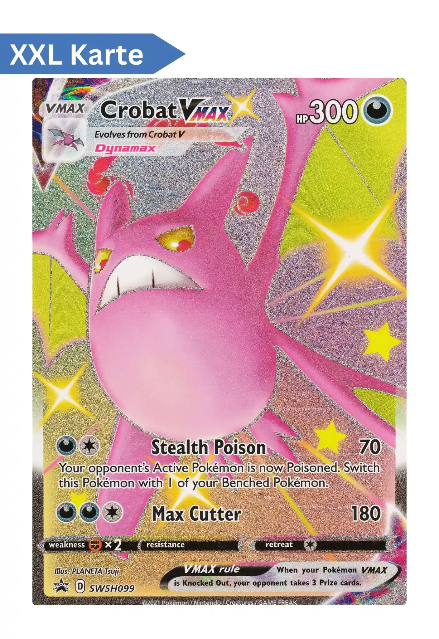 Pokémon XXL Jumbo Karte Team Rocket's Mewtwo Ex - Englische Promo Karte 18,8x13,4cm