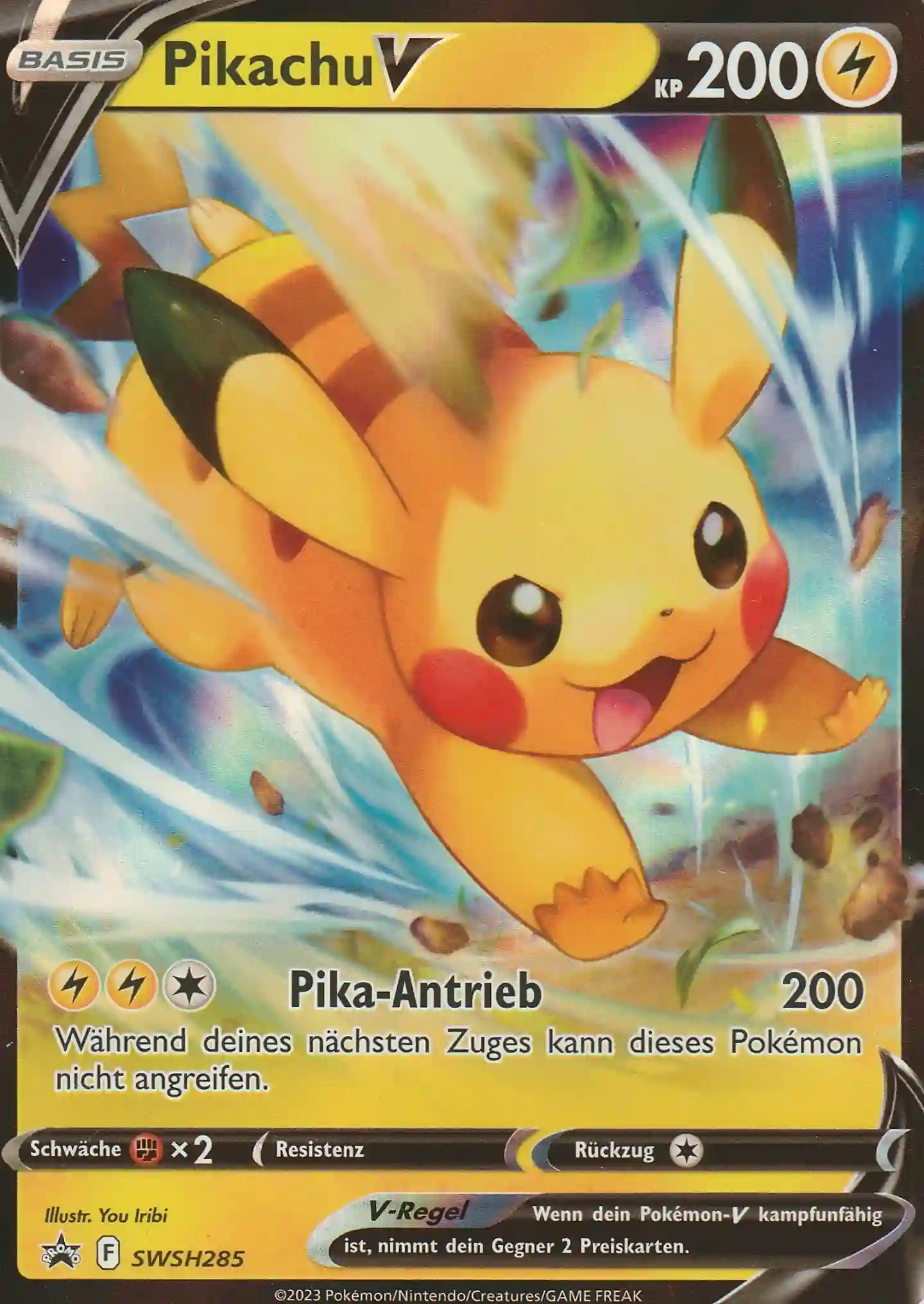 Pikachu V (SWSH 285) – Promo Karte aus Schwert und Schild