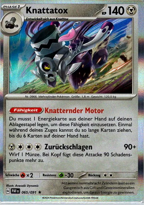 Knattatox (PAF 065) – Pokemon Holo Karte aus Paldeas Schicksale Deutsch