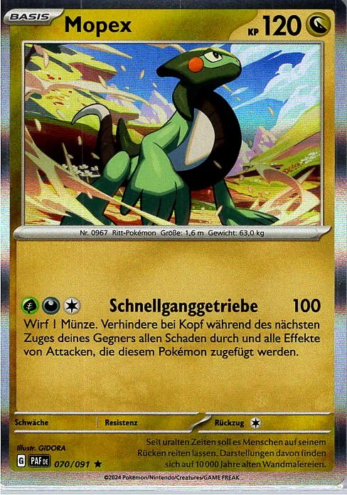 Mopex (PAF 070) – Pokemon Holo Karte aus Paldeas Schicksale Deutsch