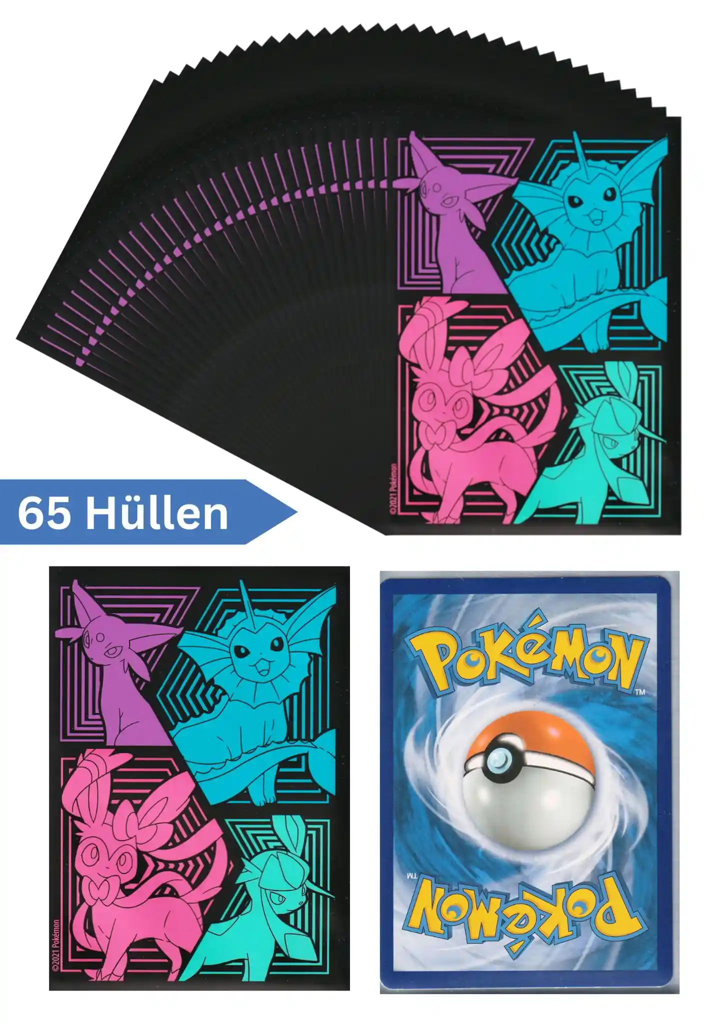 Pokemon Karten Schutzhüllen 65 Stück (Top Trainer Box Drachenwandel SEGV)