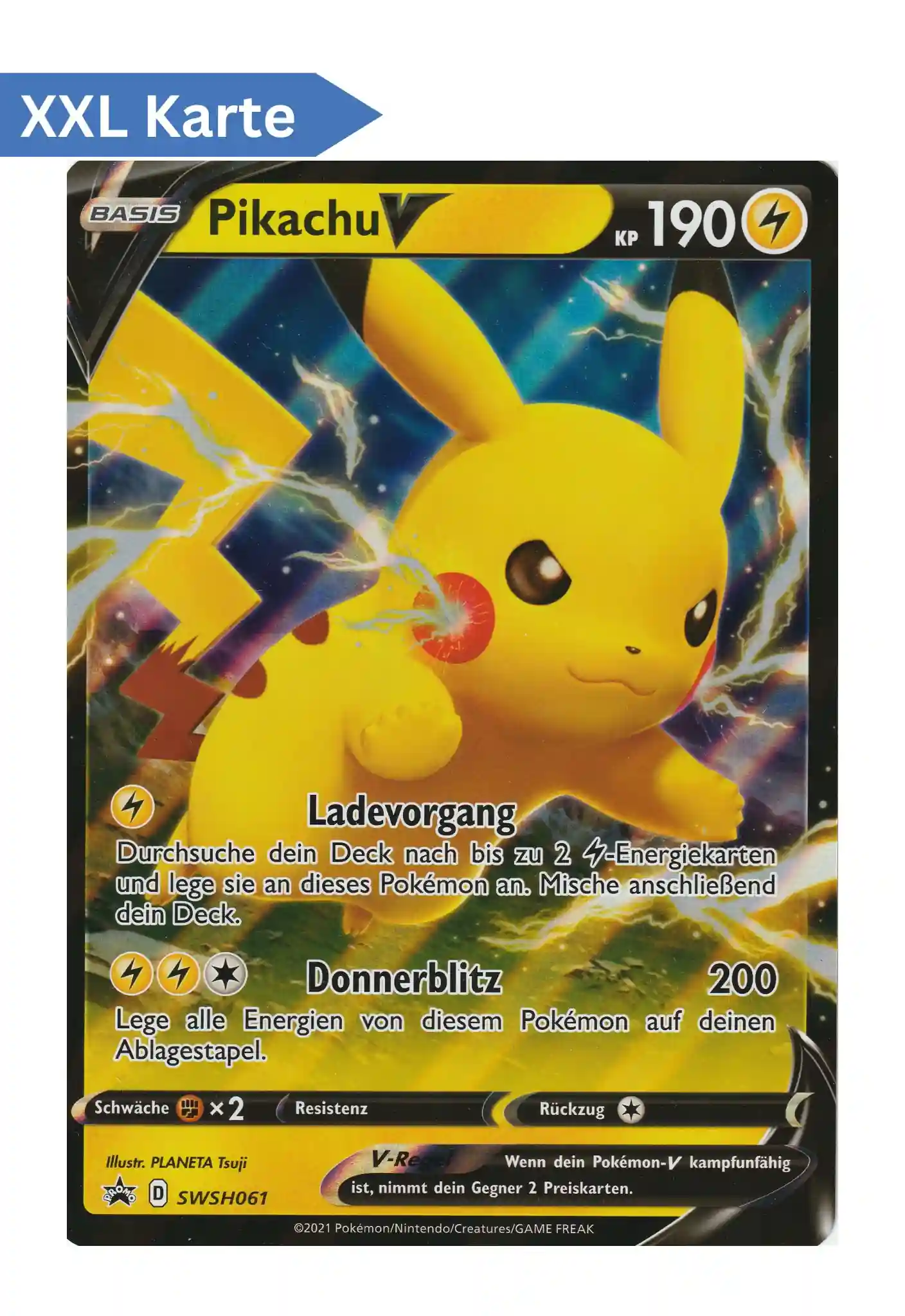 Pikachu V (SWSH 061) – XXL Pokemon Promo Karte in Deutsch