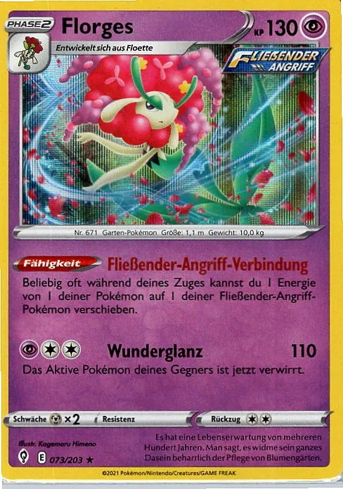 Florges (EVS 073) – Pokemon Holo Karte aus Drachenwandel Deutsch