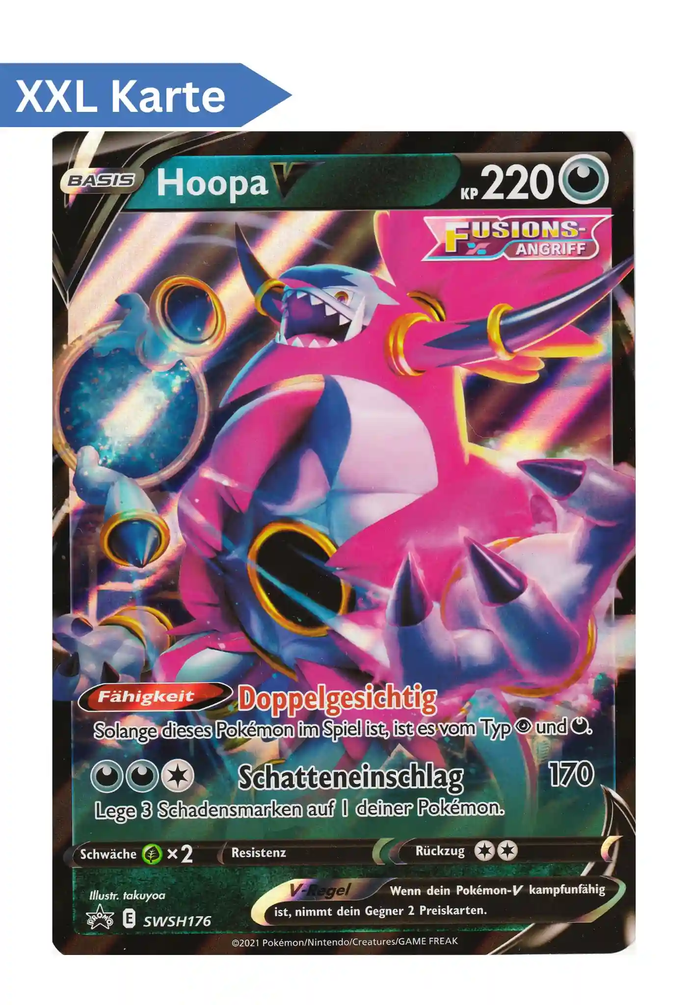 Hoopa V (SWSH 176) – XXL Pokemon Promo Karte in Deutsch