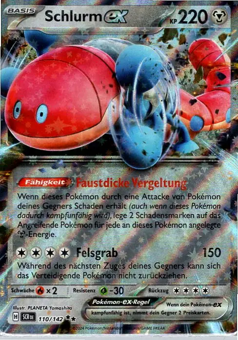 Schlurm EX (SCR 110) – Pokémon Karte aus Stellarkrone in Deutsch