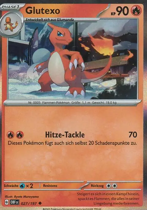 Pokemon karte aus dem Set Obsidianflammen