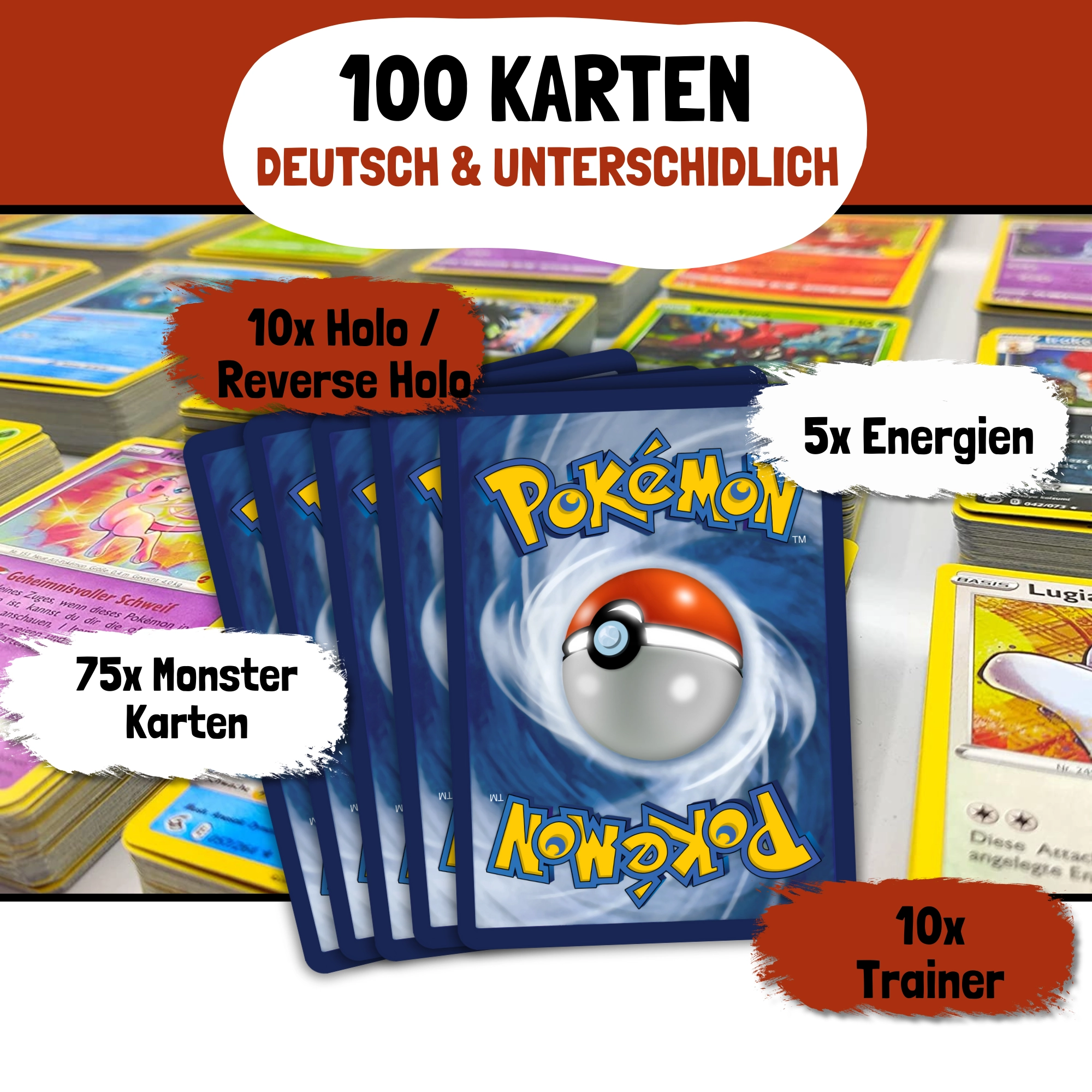 100 verschiedene Pokémon Karten