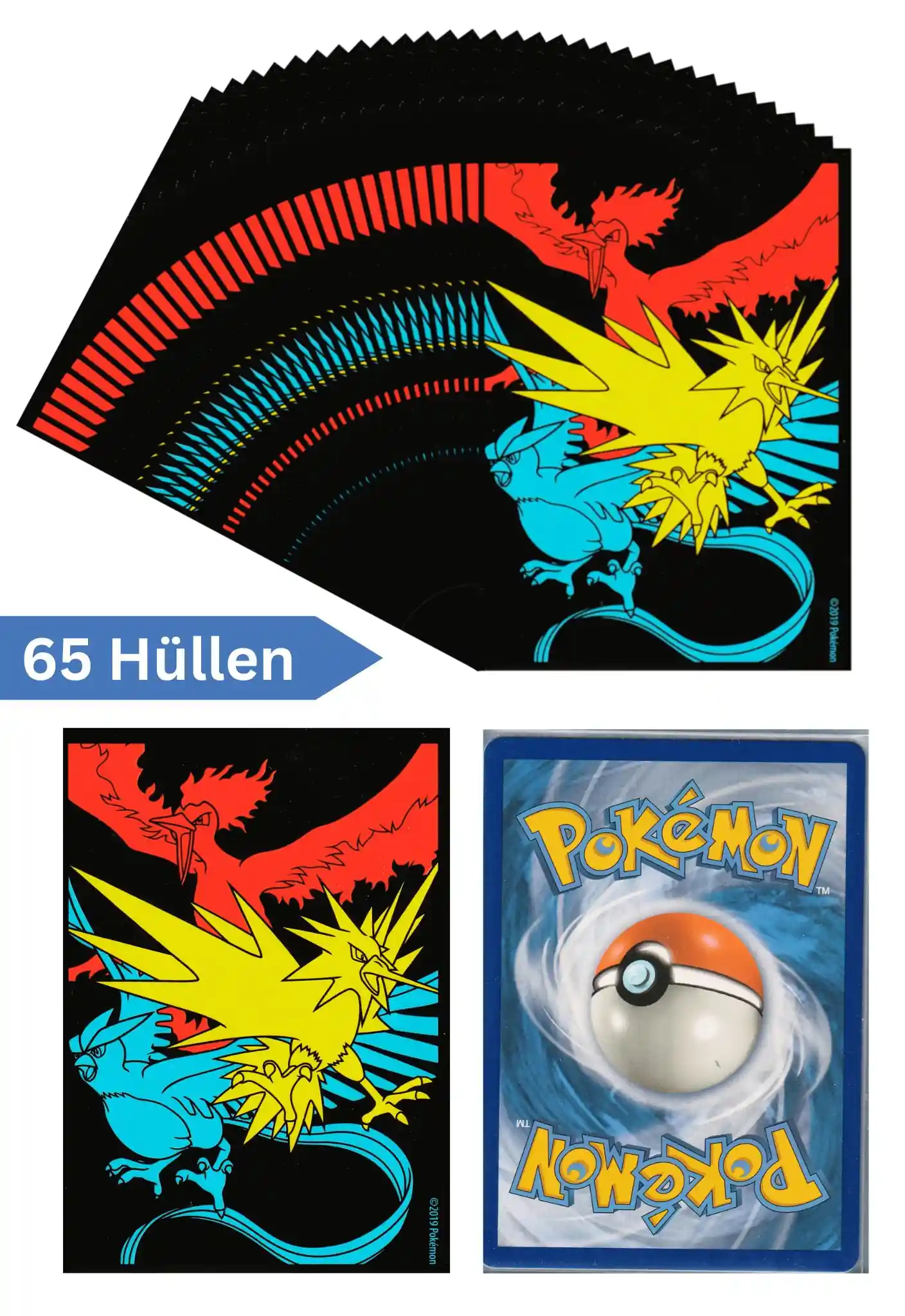 Pokemon Karten Schutzhüllen 65 Stück (Top Trainer Box Verborgenes Schicksal)