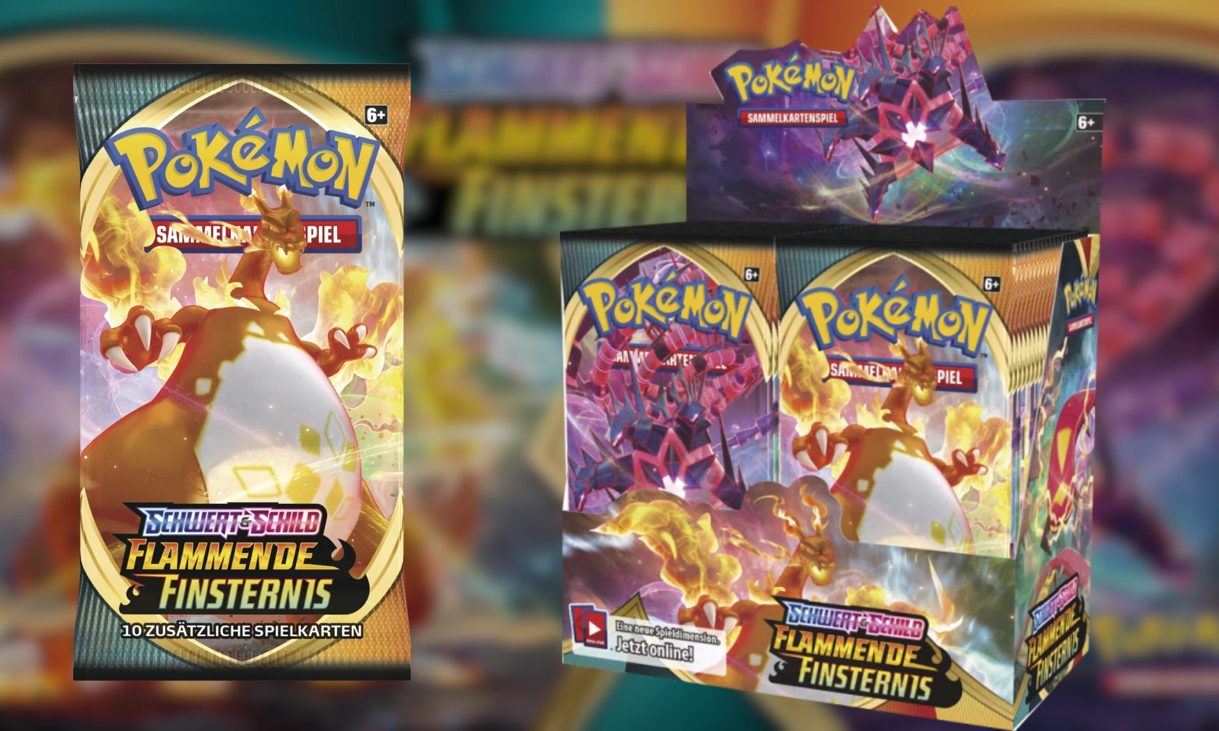 pokemon flammende finsternis booster display