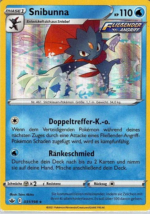 Snibunna (CRE 031) – Pokemon Holo Karte aus Schaurige Herrschaft Deutsch