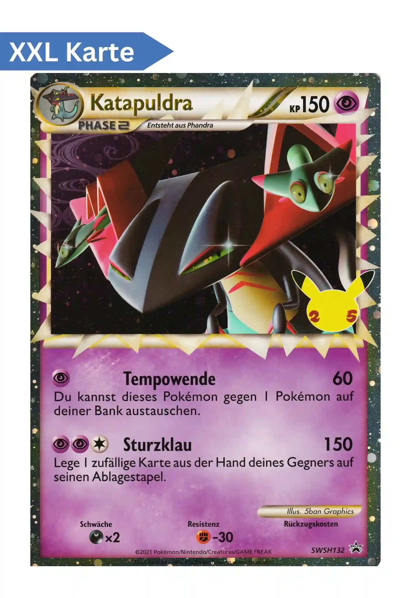 Katapuldra (SWSH 132) – XXL Pokemon Promo Karte in Deutsch