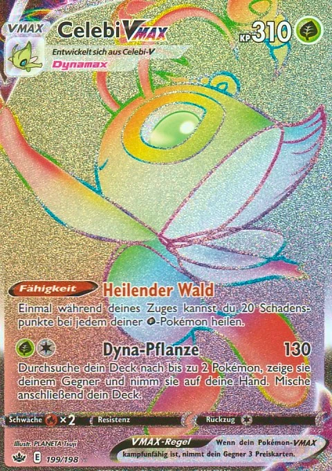 Celebi VMAX Rainbow Pokémon Karte