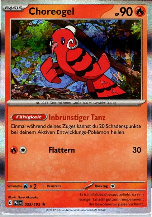 Choreogel (PAL 033) – Pokemon Holo Karte aus Entwicklungen in Paldea Deutsch