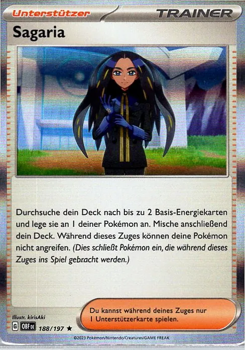 Sagaria (OBF 188) – Pokemon Holo Karte aus Obsidianflammen Deutsch	