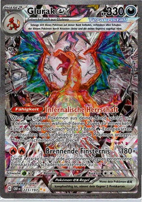 Glurak EX aus dem Pokemon Karten Set Obsidianflammen