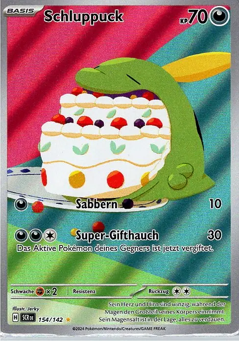 Schluppuck (SCR 154) – Pokémon Illustration Karte aus Stellarkrone in Deutsch