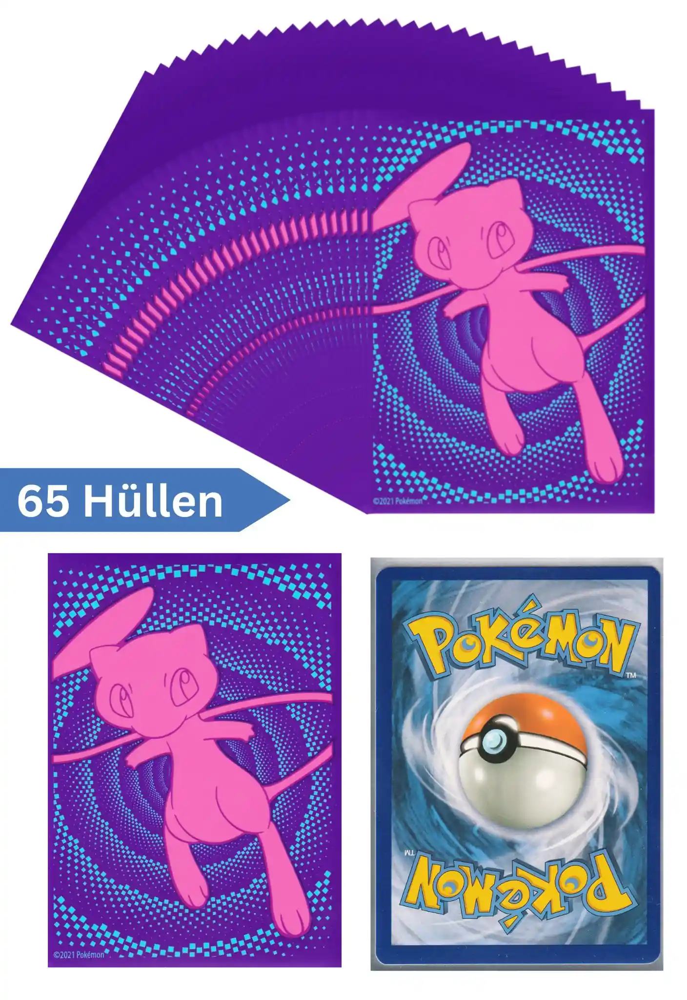 Pokemon Karten Schutzhüllen 65 Stück (Top Trainer Box Fusionsangriff)
