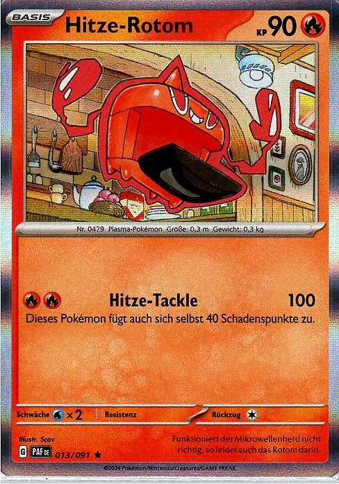 Hitze-Rotom (PAF 013) – Pokemon Holo Karte aus Paldeas Schicksale Deutsch	