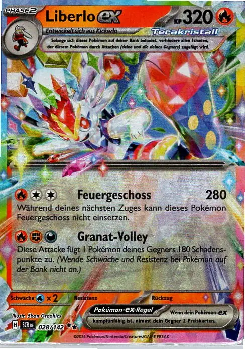 Liberlo EX (SCR 028) – Pokémon Ex Karte aus Stellarkrone in Deutsch