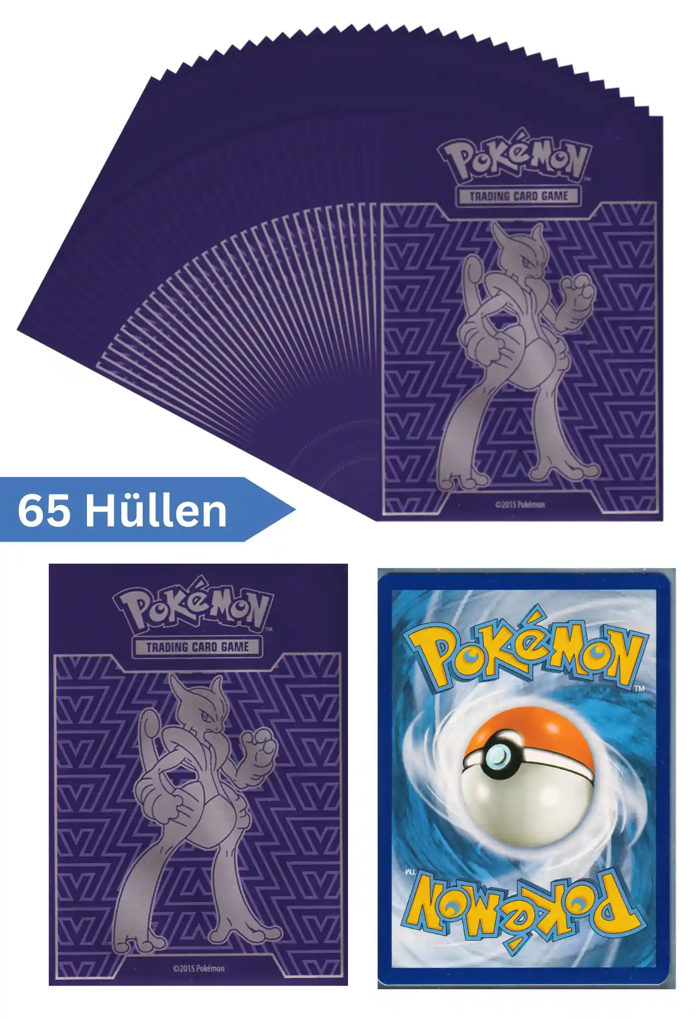 Pokemon Karten Schutzhüllen 65 Stück (Top Trainer Box TURBOstart)