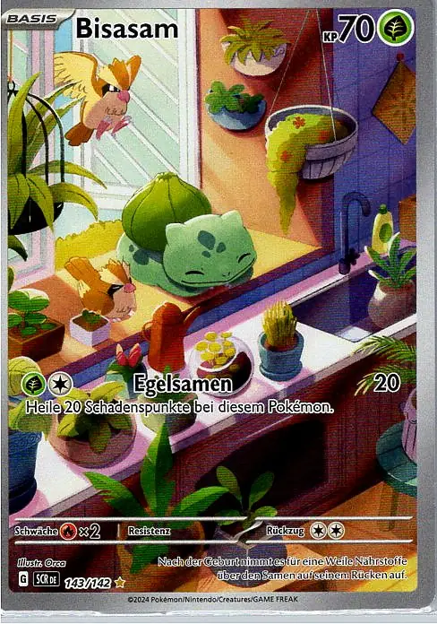 Bisasam (SCR 143) – Pokémon Illustration Rare Karte aus Stellarkrone in Deutsch