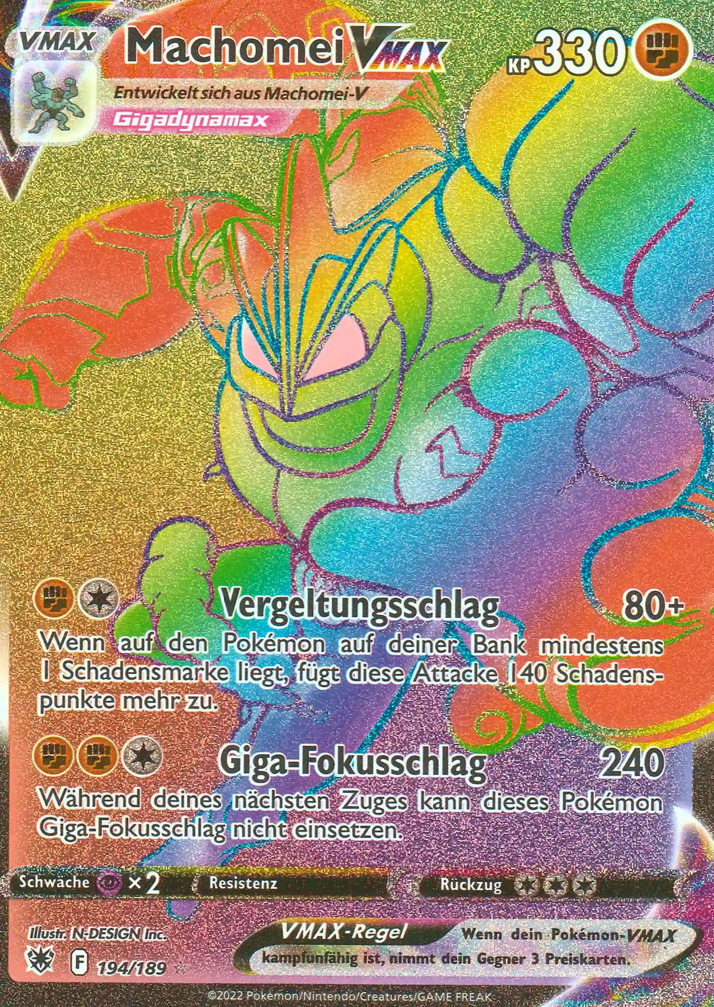 Machomei VMAX (ASR 194) – Rainbow Karte aus Astralglanz Deutsch