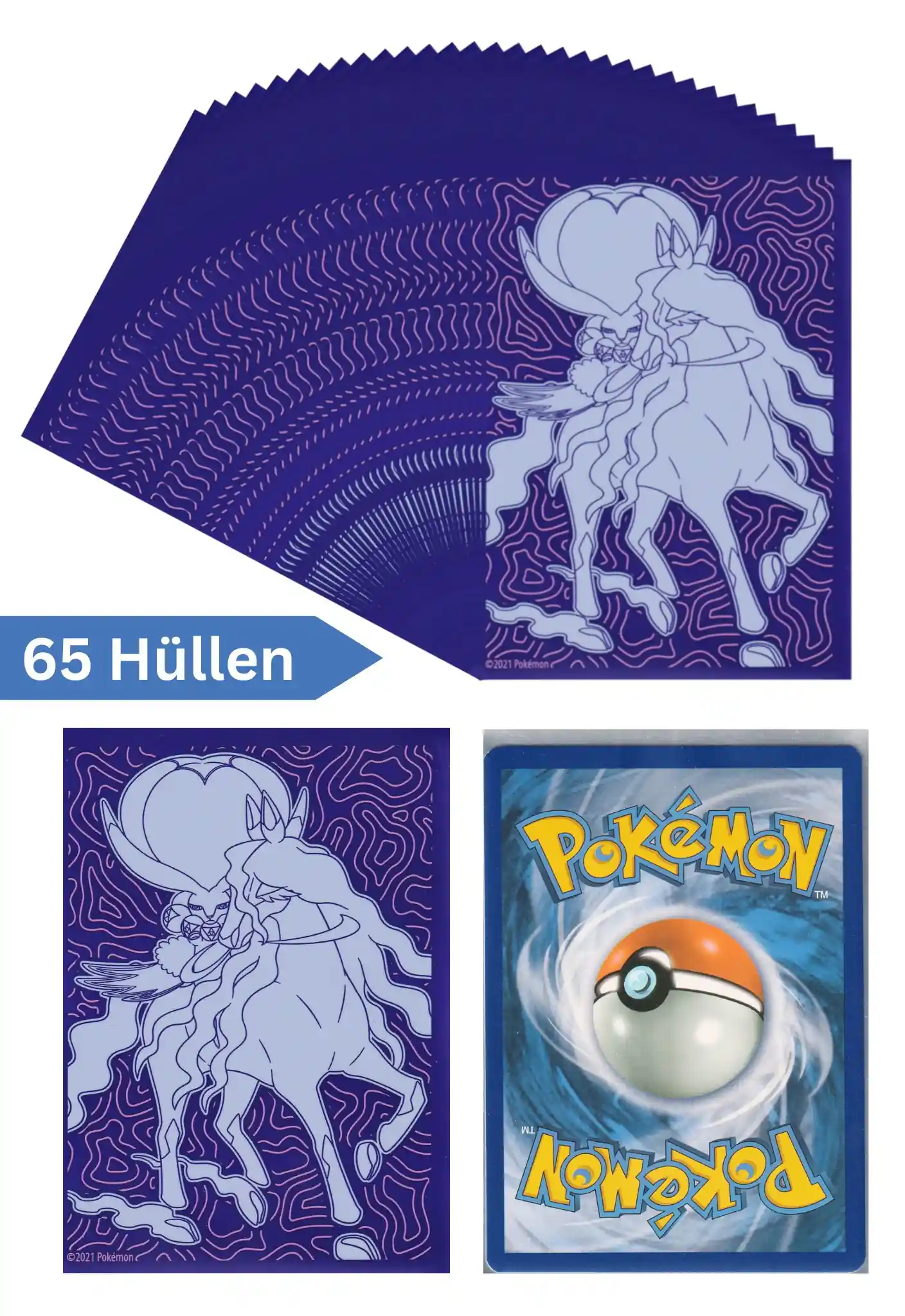 Pokemon Karten Schutzhüllen 65 Stück (Top Trainer Box Schaurige Herrschaft)